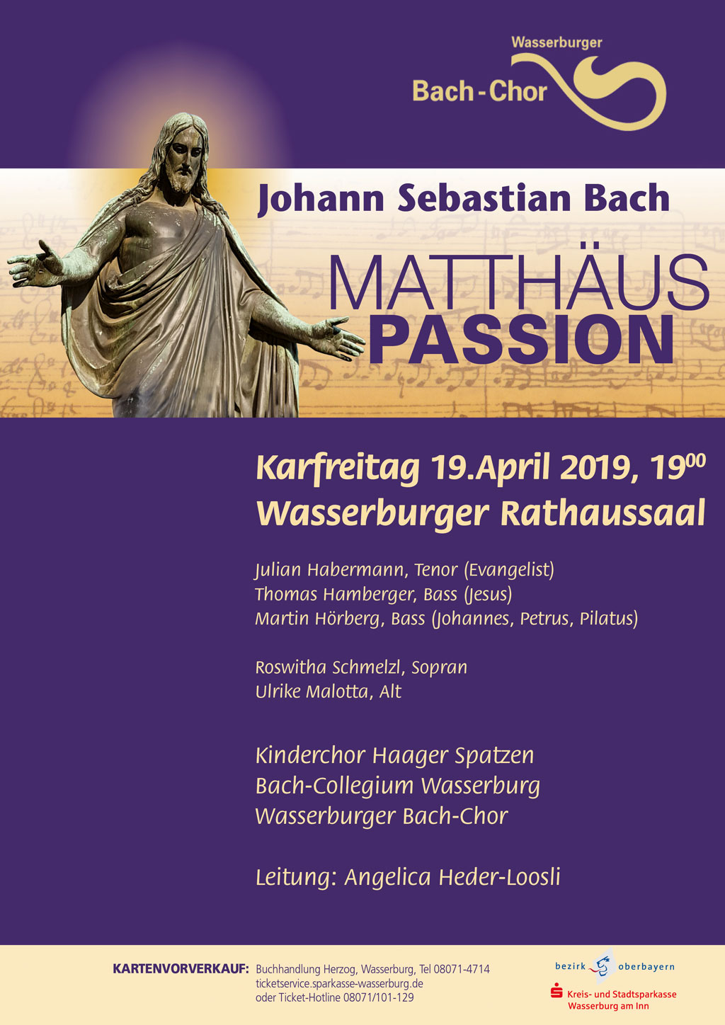 Matthaeus Passion Plakat 2019 -Wasserburger Bach-Chor
